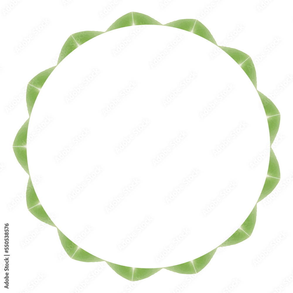 green watercolor round frame vector background