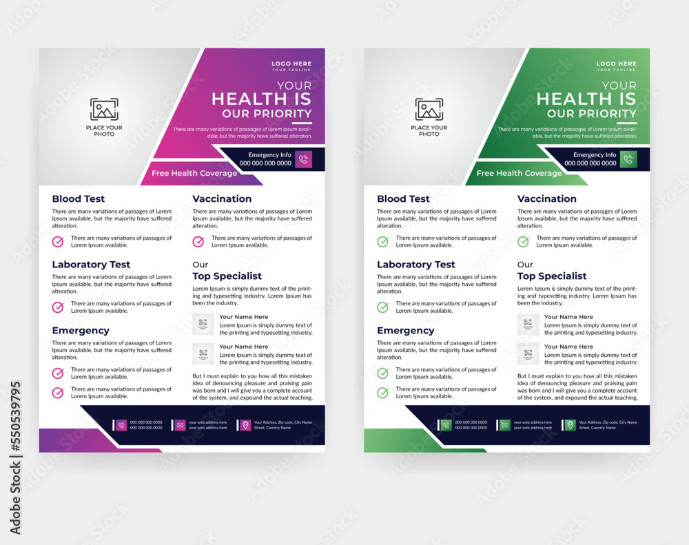 Medical doctors promotion flyer design template