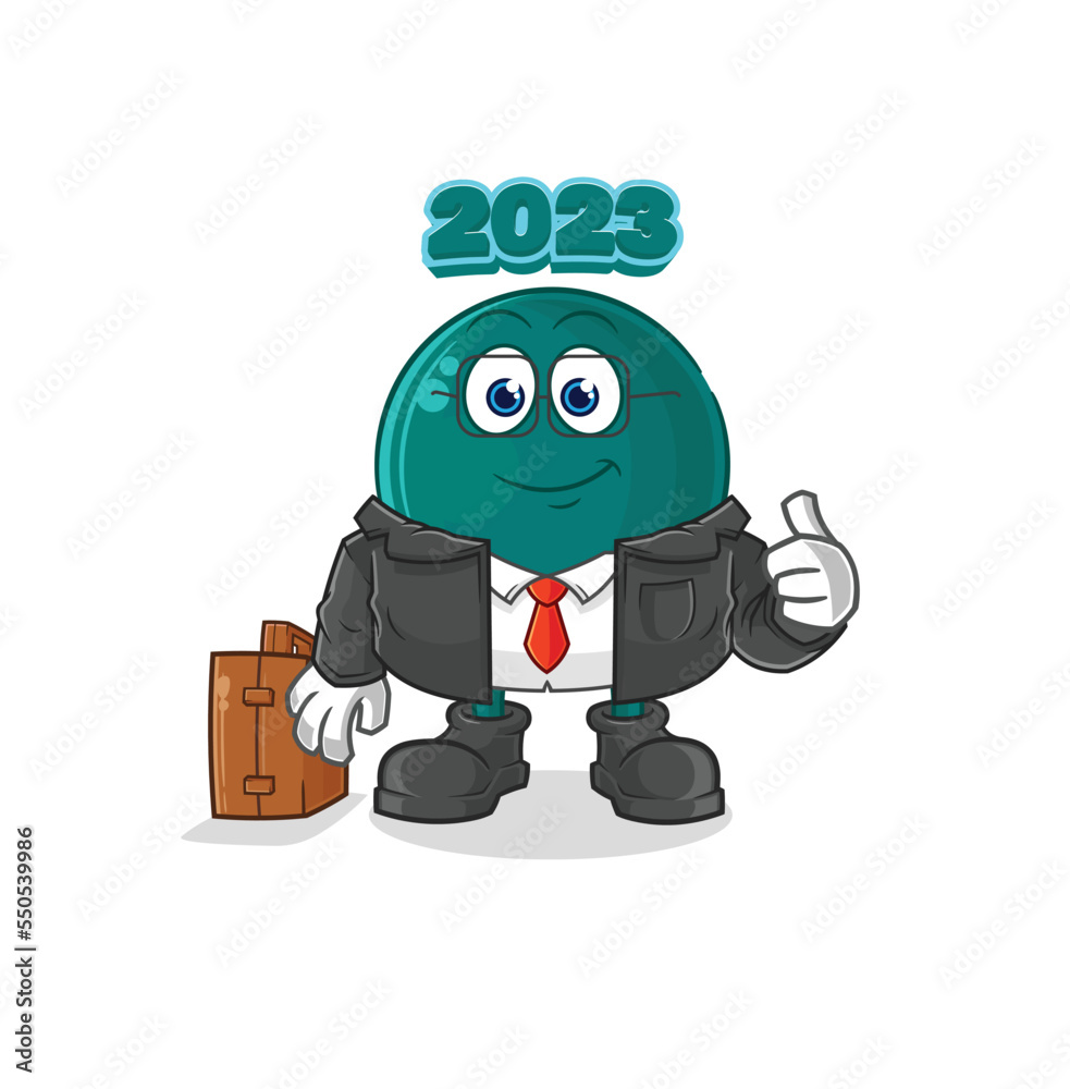 2023 office worker mascot. cartoon vector