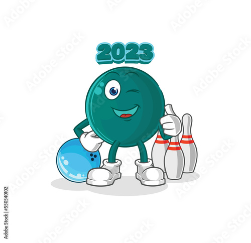 2023 play bowling illustration. character vector