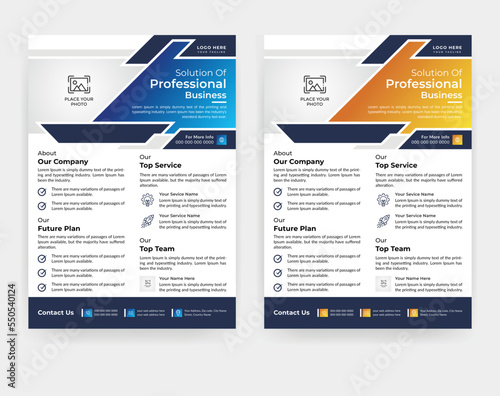 Clean and minimal business flyer template design in A4 size