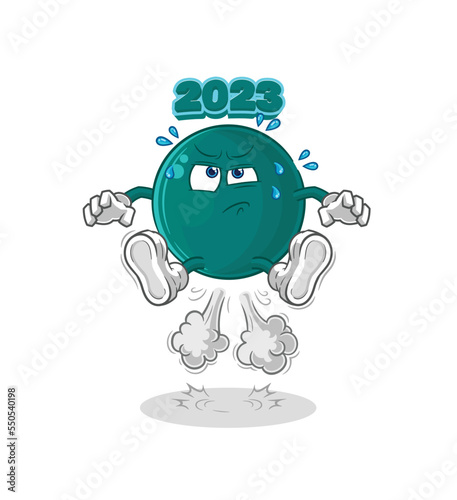 2023 fart jumping illustration. character vector