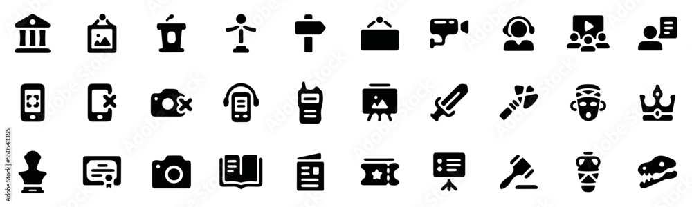 Museum solid icon, Museum Art vector illustration, Museum Art icon pack Museum solid icon, Museum Art vector illustration, Museum Art icon pack