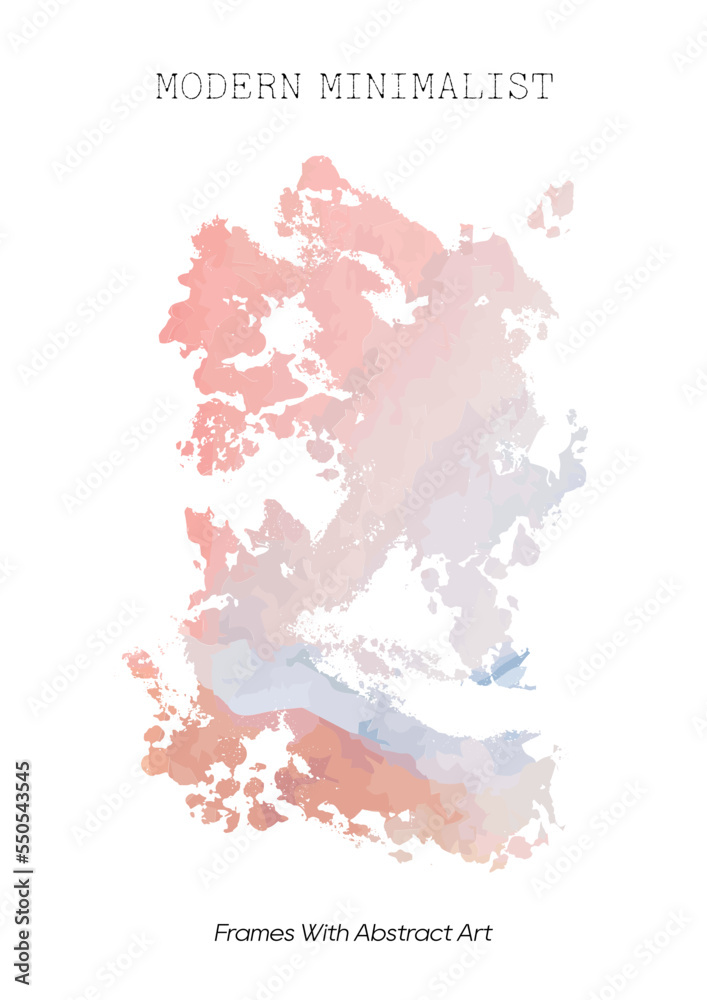 Obraz premium A4 minimal art nouveau poster with geometric elements, modern hipster style template. Abstract vector illustration