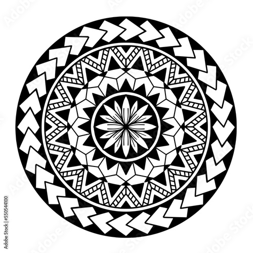 Polynesian circle tattoo design.  Aboriginal samoan. Vector illustration eps10.