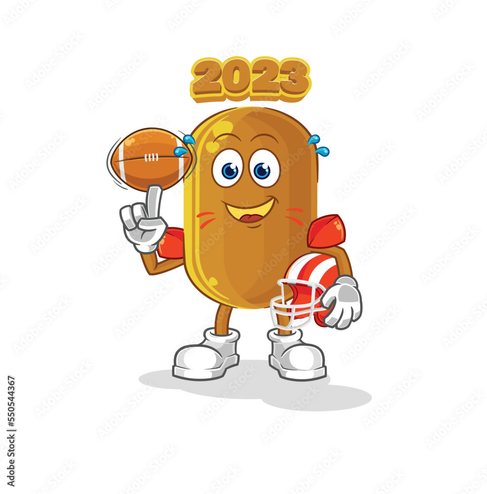 2023 new year playing rugby character. cartoon mascot vector 2023 new year playing rugby character. cartoon mascot vector