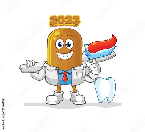 2023 new year dentist illustration. character vector
