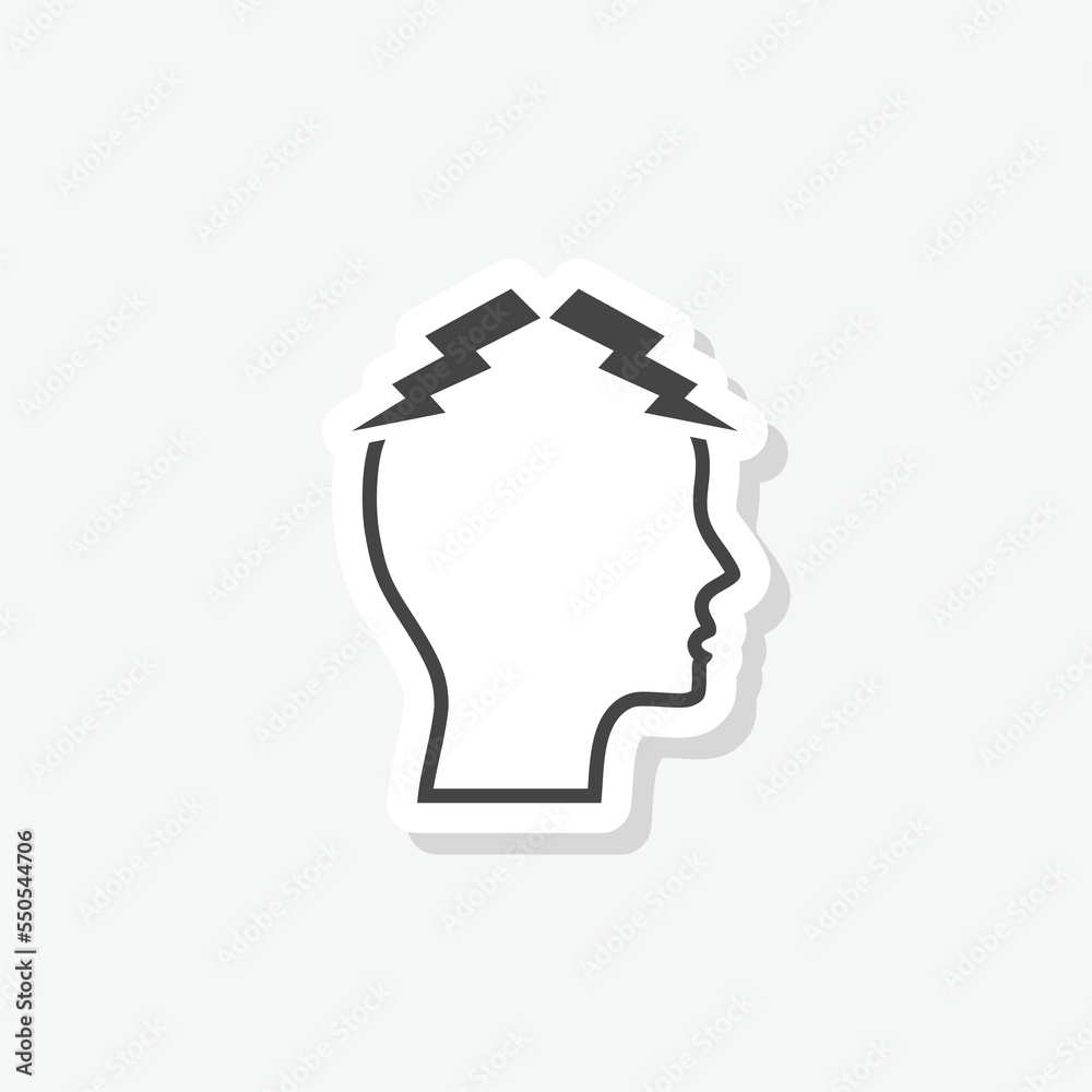 Brain and Lightning Bolt Silhouette sticker Brain and Lightning Bolt Silhouette sticker