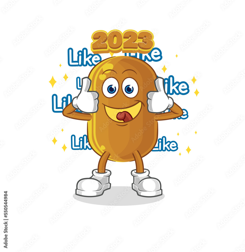 2023 new year give lots of likes. cartoon vector 2023 new year give lots of likes. cartoon vector