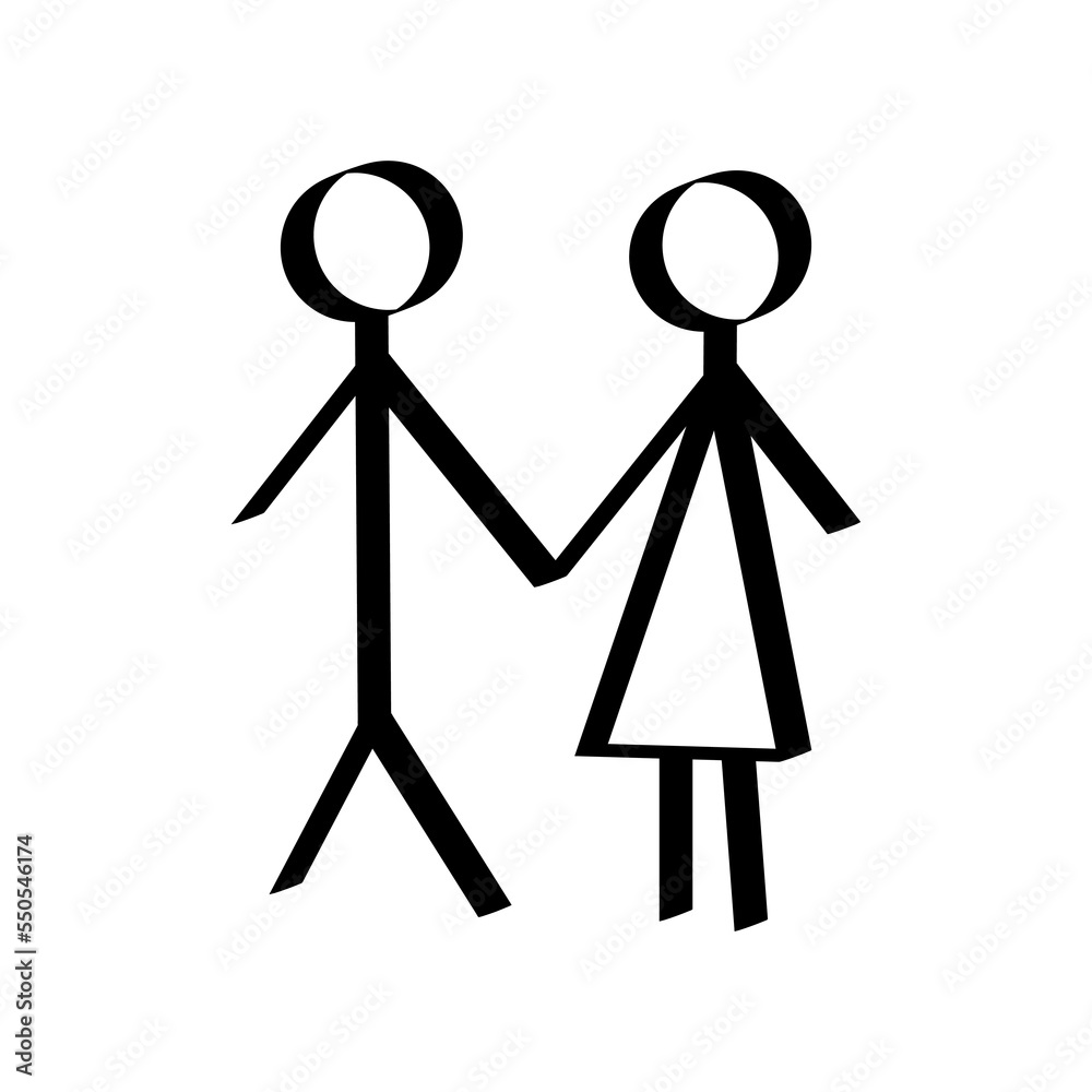 Couple drawing icon isolated on white background Couple drawing icon isolated on white background