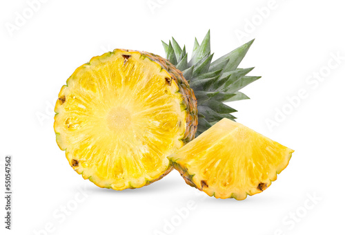 pineapple with slices on transparent png