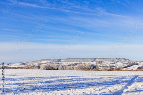 View at the table mountain Ålleberg in the swedish countryside at winter © Lars Johansson