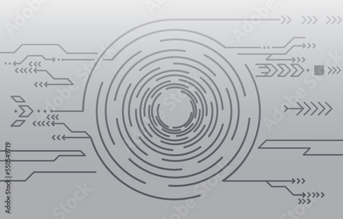 Grey Circle Abstract Technology background Line Elements Hi-tech Communication Process concept innovation background