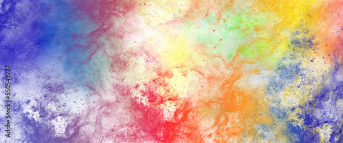 Colorful grunge art painting. Effect of light hot colored of sunset clouds cloud on the sunset sky background. Burning background. Abstract watercolor grunge background design. © Aquarium