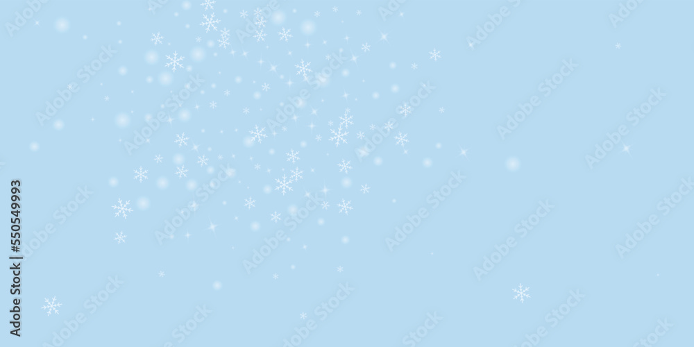 Snowy christmas background. Subtle flying snow