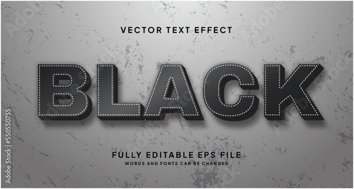 Editable Black text effect with gray background