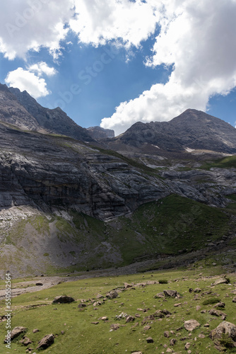 a landscape of French Pyrenees mountains, Hautes Pyrenees photo