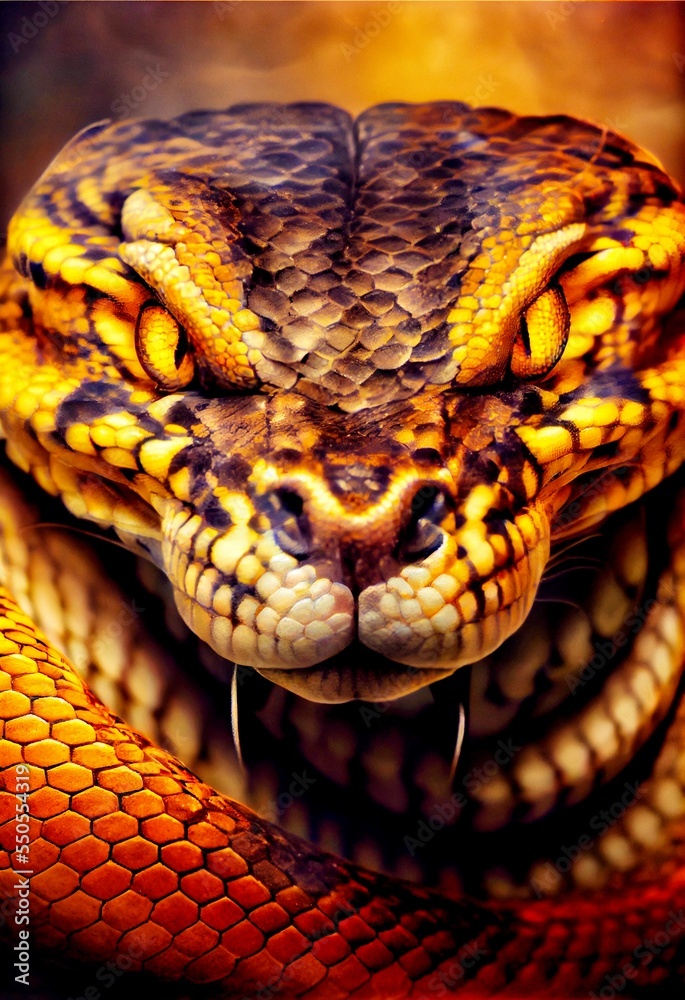 Fototapeta premium Midjourney abstract render of a fantasy snake