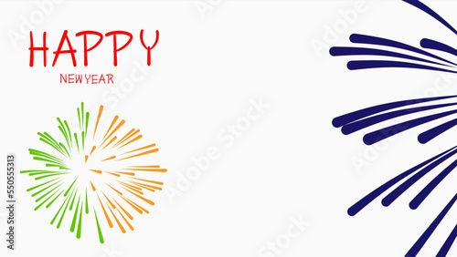 Vector happy new year with Firework card design
