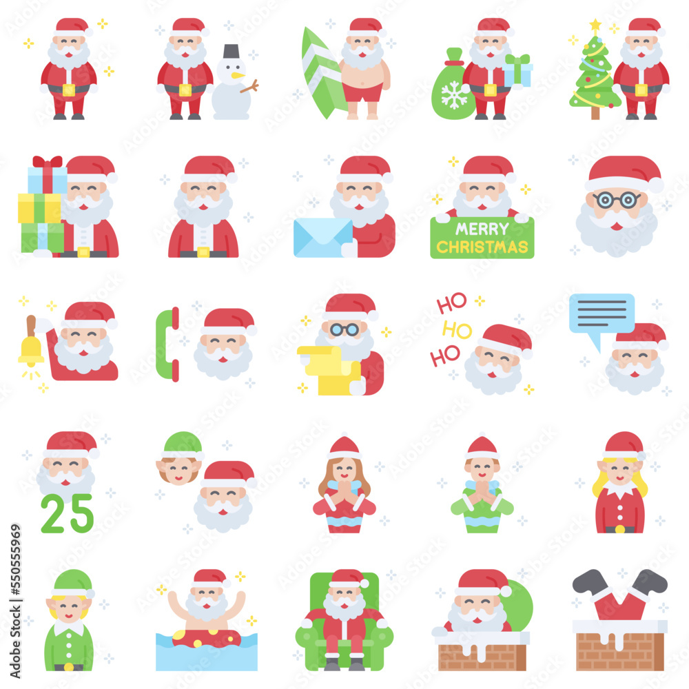 Santa Claus related vector icon set Santa Claus related vector icon set