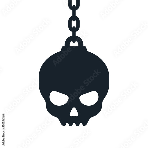 Skull shape wrecking ball vector design element