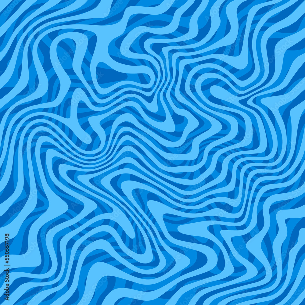Vector Water Ripple Seamless Pattern. Pool Surface Background. Abstract Sea Waves Illustration
