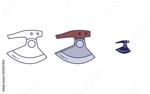 Ulu blade line and glyph icon, vector illustration
