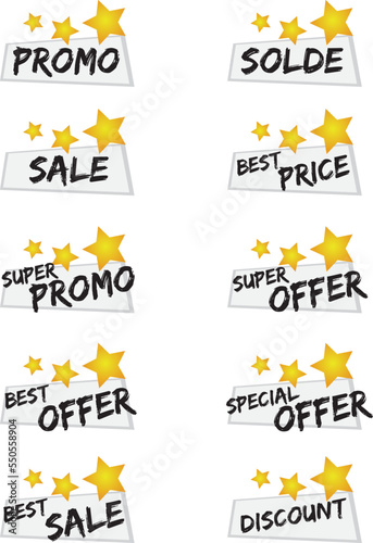 Badges Promotions, Soldes, Price, Offer & Sale