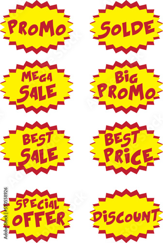Badges Promotions, Soldes, Price, Offer & Sale