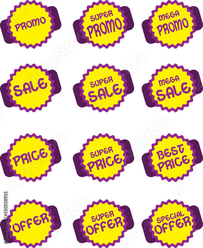 Badges Promotions, Soldes, Price, Offer & Sale