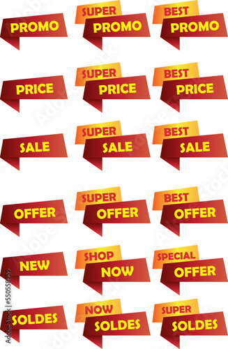 Badges Promotions, Soldes, Price, Offer & Sale