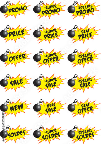 Badges Promotions, Soldes, Price, Offer & Sale