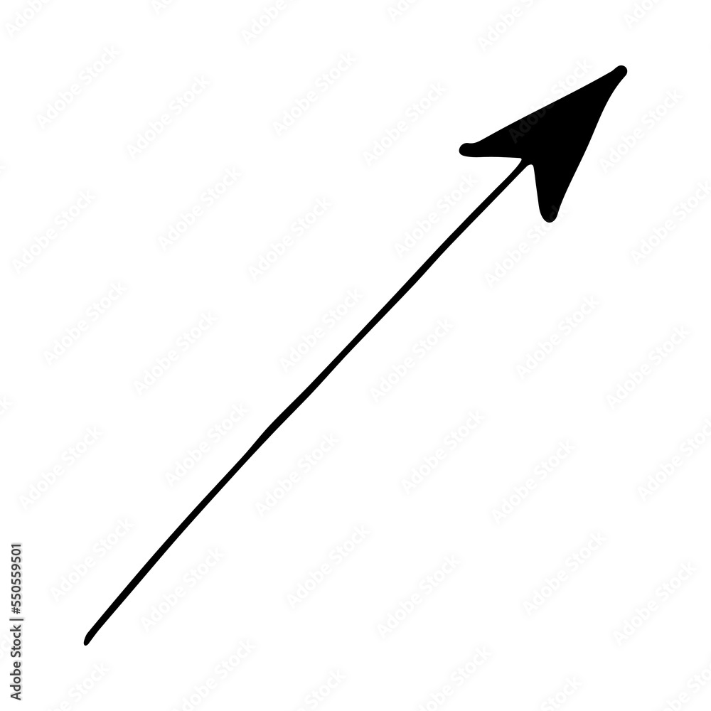 Hand drawn ink arrow illustration in sketch style. Business doodle clipart. Single element for design Hand drawn ink arrow illustration in sketch style. Business doodle clipart. Single element for design