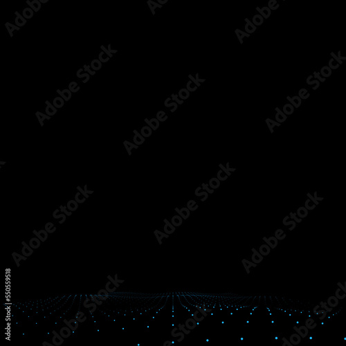 Perspective view of blue dot floor for technology background.