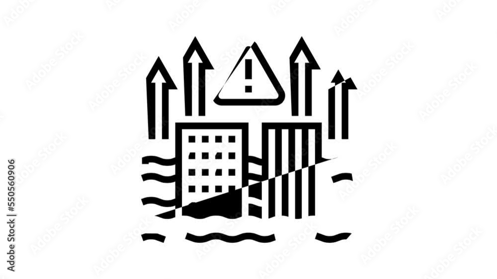 sea level problem line icon animation sea level problem line icon animation