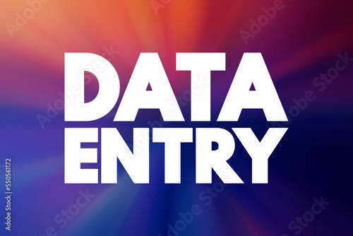 Data Entry text quote, concept background