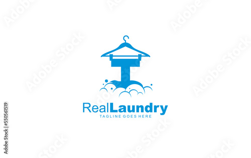 T logo LAUNDRY for branding company. letter template vector illustration for your brand.