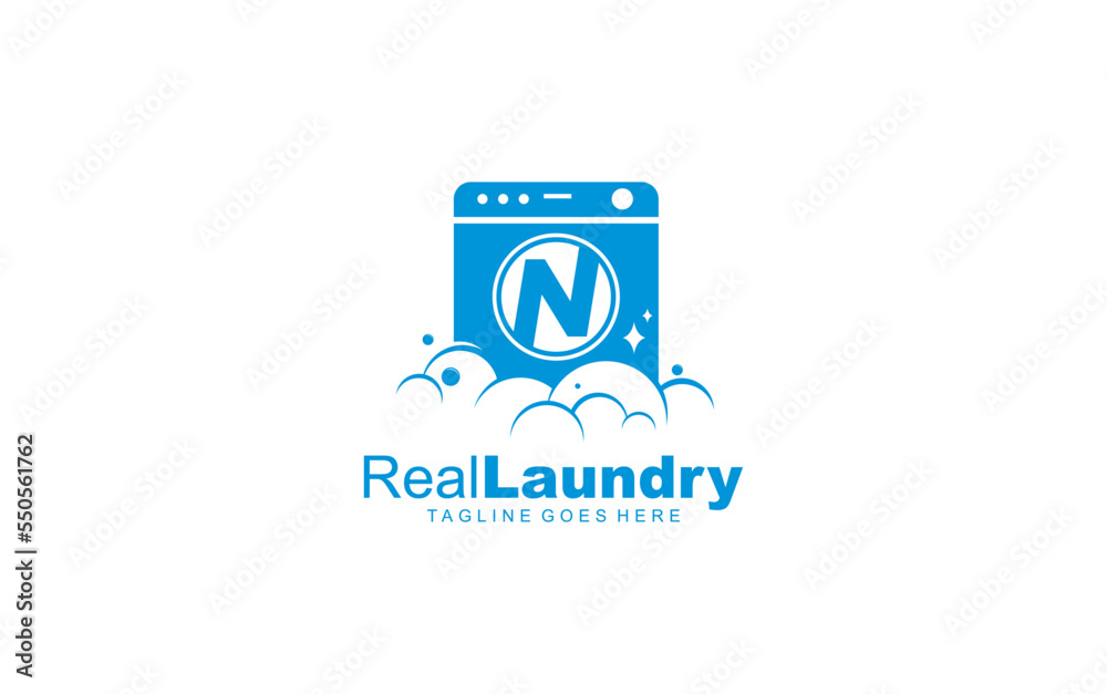 N logo LAUNDRY for branding company. letter template vector illustration for your brand.