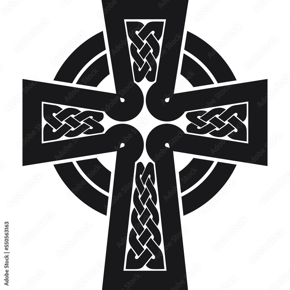 Cross With Celtic Knots Black Symbol Made With Celtic Knots To Use In cross-with-celtic-knots-black-symbol-made-with-celtic-knots-to-use-in