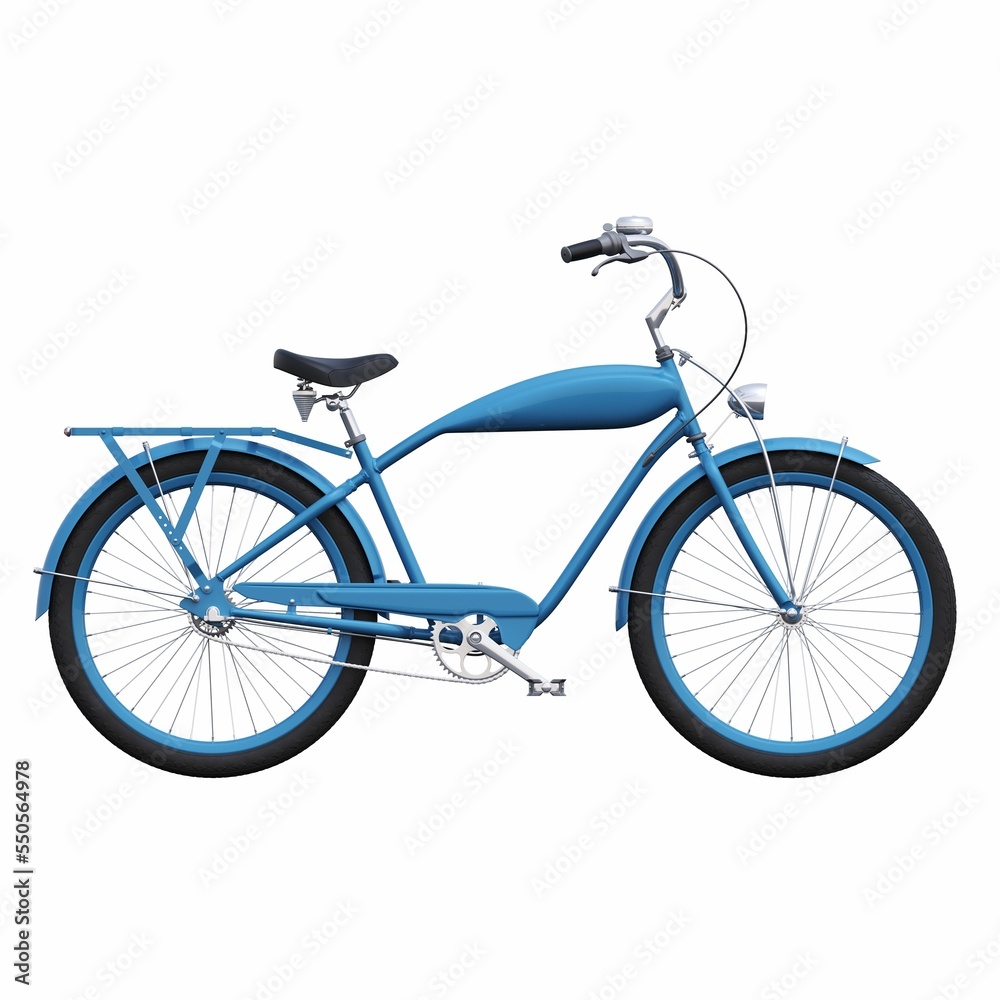 Fototapeta premium bicycle, isolated on white background, 3D illustration, cg render