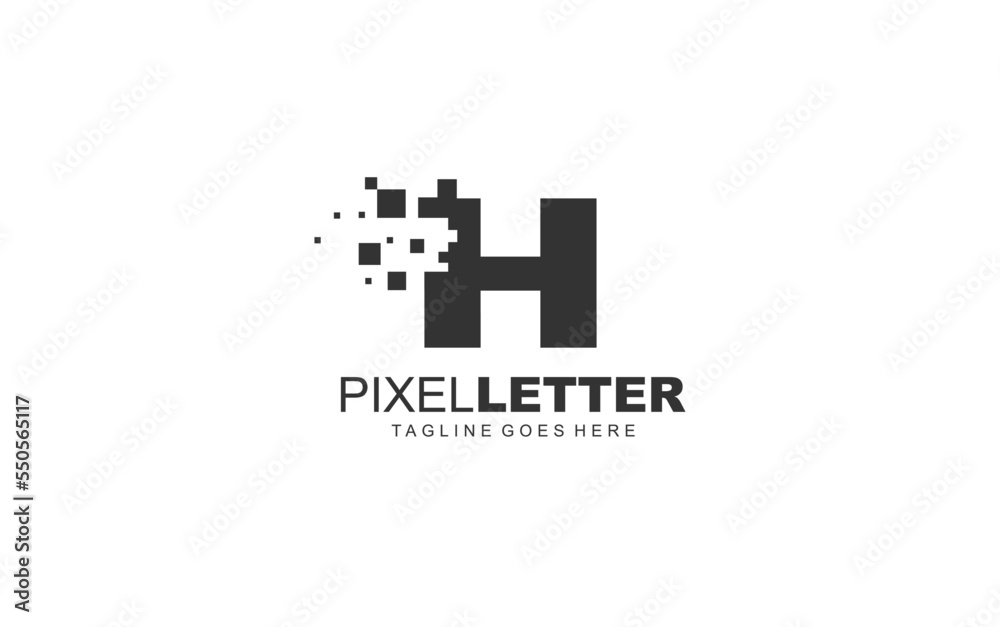 H logo PIXEL for branding company. DIGITAL template vector illustration for your brand. H logo PIXEL for branding company. DIGITAL template vector illustration for your brand.
