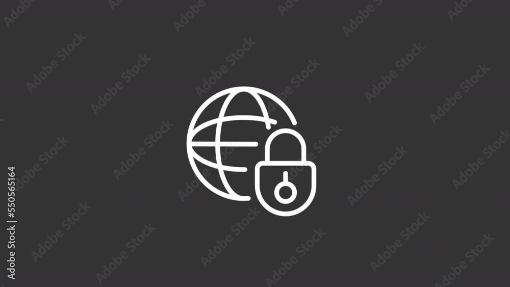 Animated security white line icon. Internet network safety. Safe connection. Seamless loop HD video with alpha channel on transparent background. Motion graphic design for night mode Animated security white line icon. Internet network safety. Safe connection. Seamless loop HD video with alpha channel on transparent background. Motion graphic design for night mode