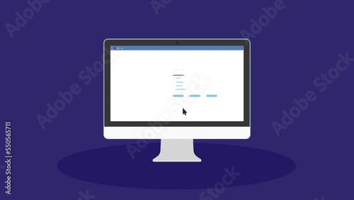 Cool minimalistic animated payment by card with refusal to pay. Payment error. Cashless payment. Shape animation. 