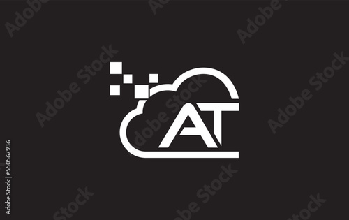 Cloud technology logo and Cloud Tech monogram Template and science and technology logo with letters