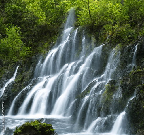 Magical waterfalls in the forest