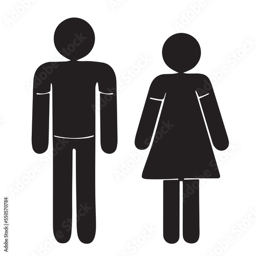 A set of toilet icons. The sign of the toilet. Signs for men, women. The sign of the men's and women's toilets. Vector graphics