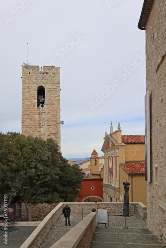 Famous Grimaldi tower, built on the 11th century, situated in Antibes photo