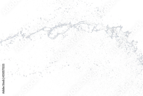 Shape form droplet of Water splashes into drop water attack fluttering in air and stop motion freeze shot. Splash Water for texture graphic resource elements, black background isolated