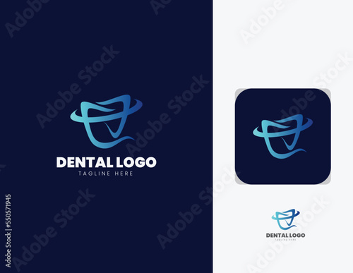 Gradient modern dental logo template