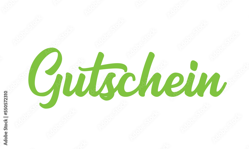 Fototapeta premium Hand sketched GUTSCHEIN word in German as banner. Translated GIFT VOUCHER. Lettering for poster, label, sticker, flyer, header, card, advertisement, announcement